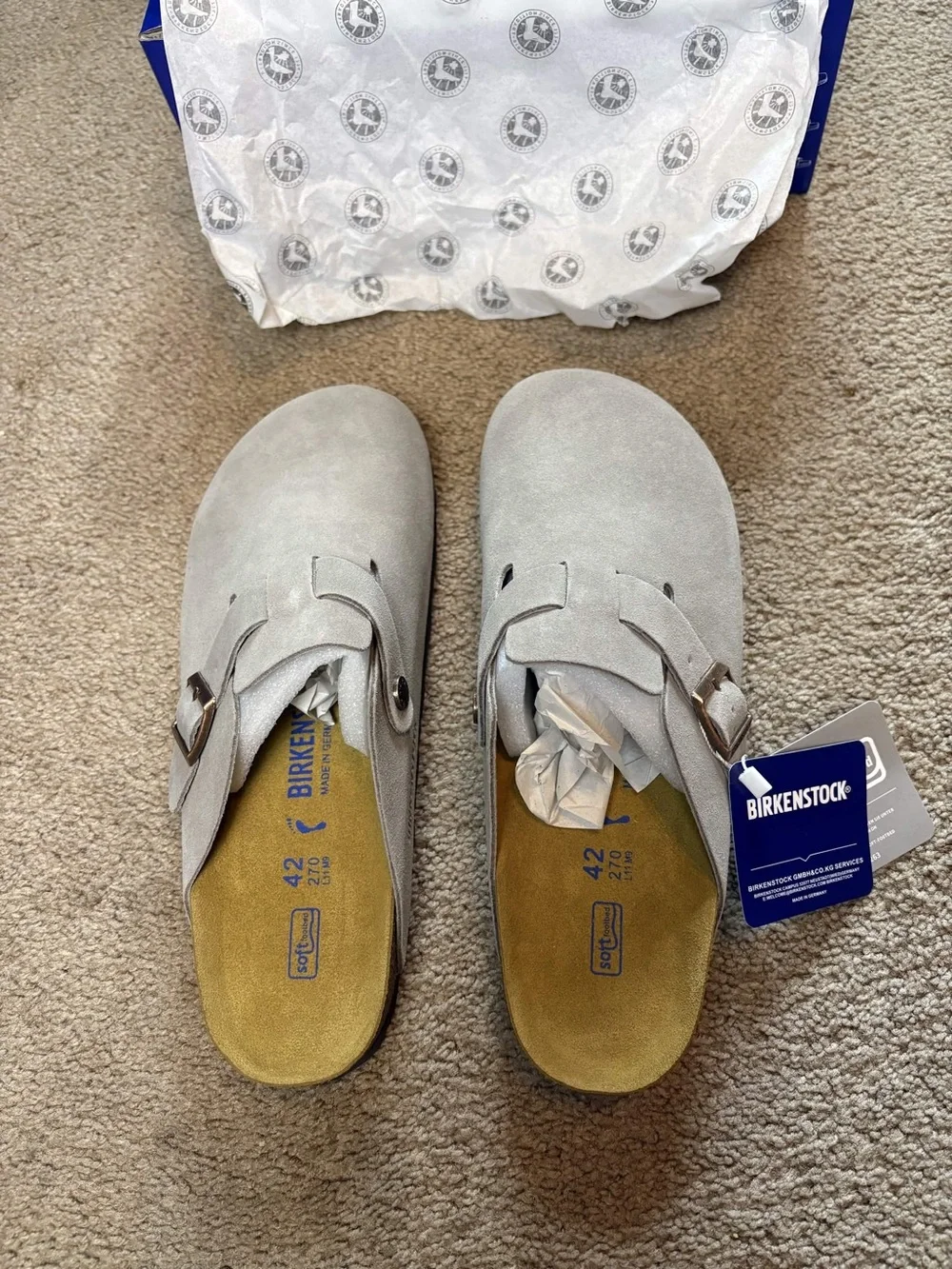 Birkenstock Men's Clog Sandal - Grey Suede